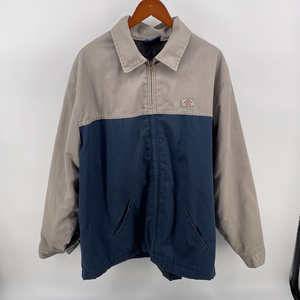 Vintage Dickies Two-Tone Work Jacket Khaki & Navy XXL – Zip-Up Workwear